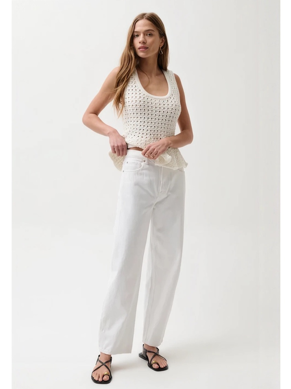 pistola High-Rise Straight Leg Jeans in White